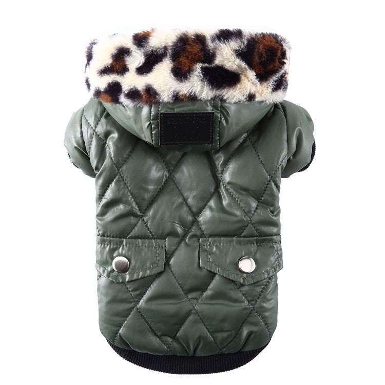 Hooded Water-resistant Dog Fleece JacketKeep your dog warm and stylish with this premium quality fur collar coat, perfect for autumn and winter seasons. Crafted from polyester spun, cotton, and fleece, thiHooded Water-resistant Dog Fleece JacketpetjoyzpetjoyzHooded Water-resistant Dog Fleece Jacket