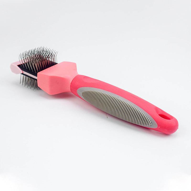 pet double-sided deshedding hair brush cleaning