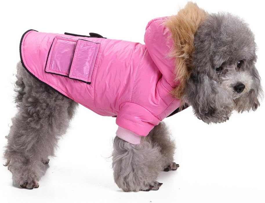 Hooded Water-resistant Dog Fleece JacketKeep your dog warm and stylish with this premium quality fur collar coat, perfect for autumn and winter seasons. Crafted from polyester spun, cotton, and fleece, thiHooded Water-resistant Dog Fleece JacketpetjoyzpetjoyzHooded Water-resistant Dog Fleece Jacket