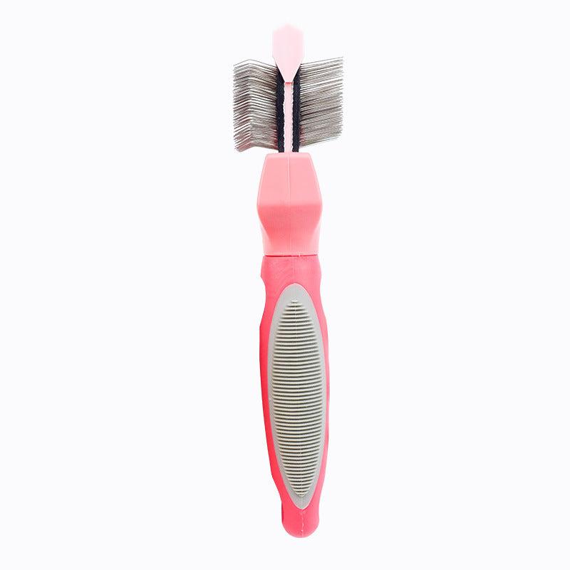 pet double-sided deshedding hair brush cleaning