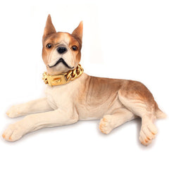 Stainless steel pet dog chainMaterial of This Dog Collar: Pure 18K gold over the 316L stainless steel chain, and gold is 20X thicker than other regular plated chain. High strength and hardness, Stainless steel pet dog chainpetjoyzpetjoyzStainless steel pet dog chain