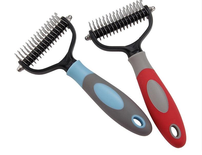 2 in 1 Pet Shedding CombEnsure your pet's coat is always in top condition with our Professional Stainless Steel Pet Comb Brush. Designed for efficiency and ease of use, this versatile groom2 in 1 Pet Shedding CombpetjoyzpetjoyzPets Dematting Comb Pet Dog Cleaning Hair Removal Comb